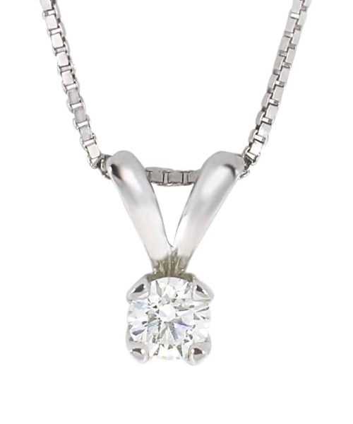 Enstens anheng 0.50ct. Brilliant Cut, Hvitt gull