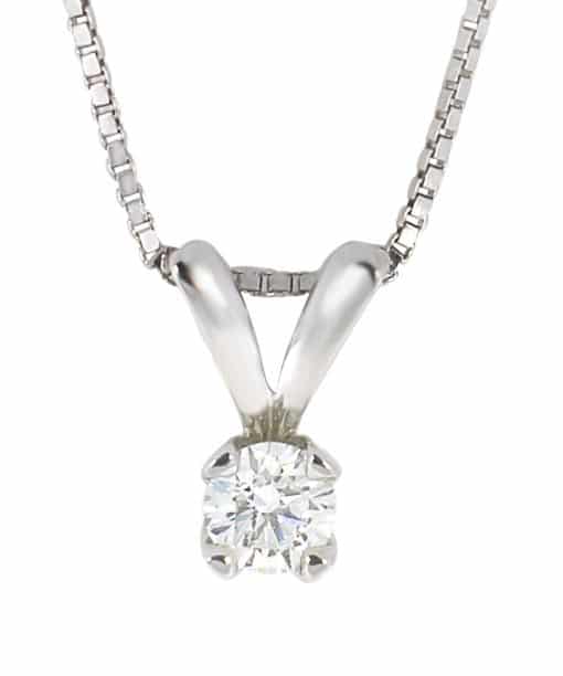 Enstens anheng 0.50ct. Brilliant Cut, Hvitt gull