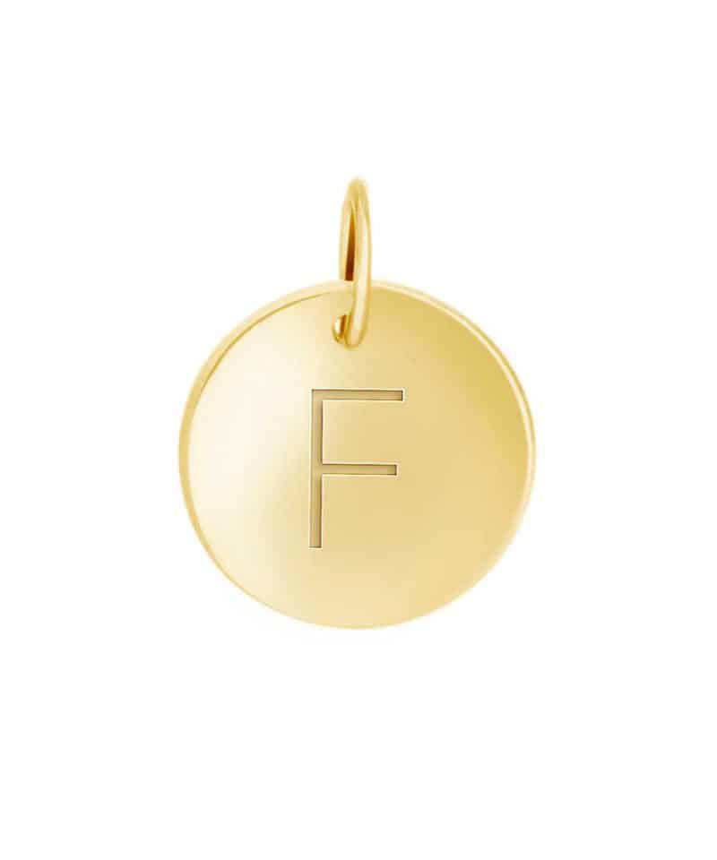 Anheng i forgylt sølv, liten F
