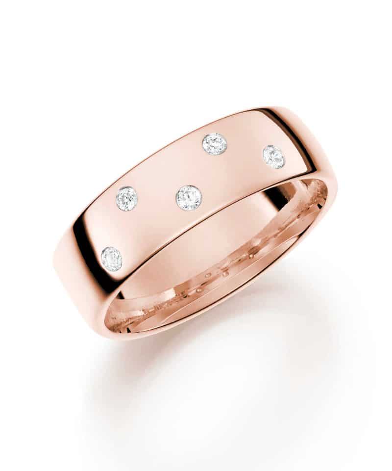 Rosé gull giftering m/dia 0,10 ct WSI