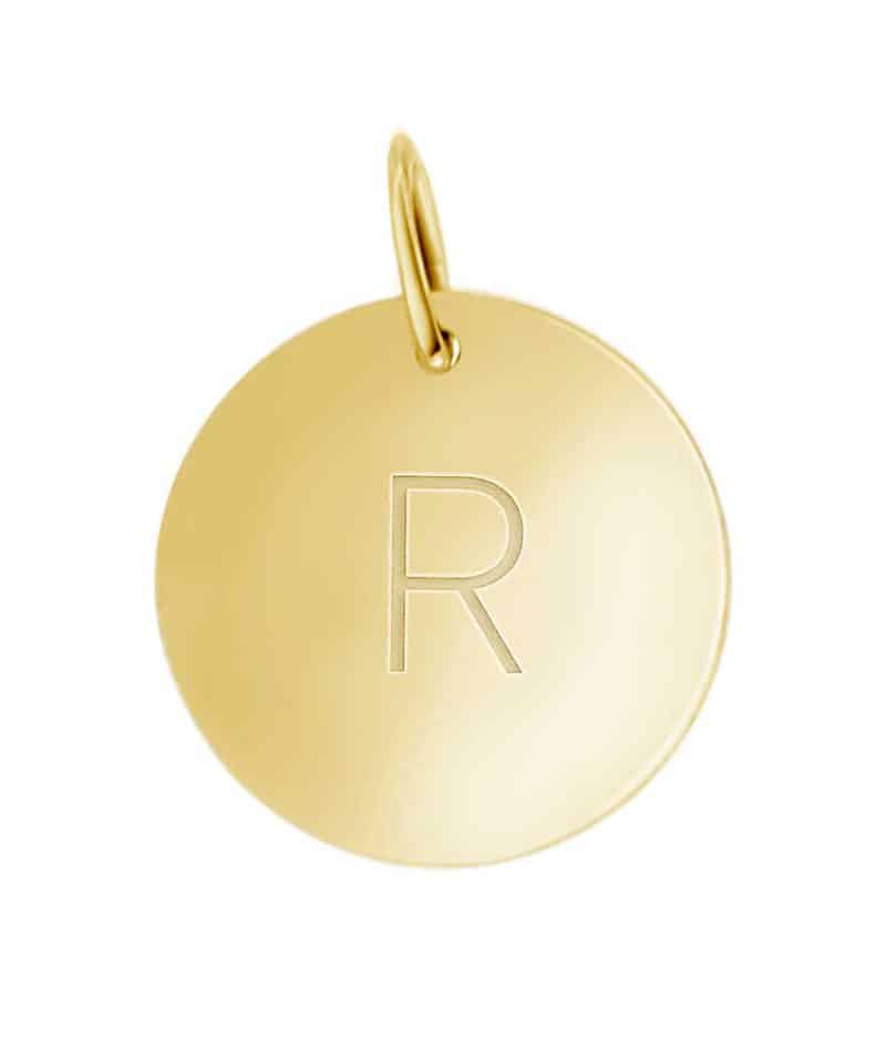 Anheng i forgylt sølv, stor R