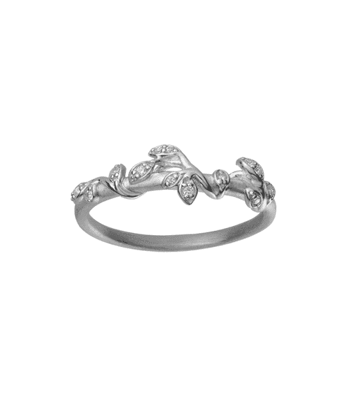 Jungle ivy ring stones silver