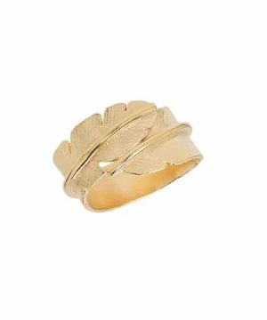 Heiring - Feather ring medium Goldplated