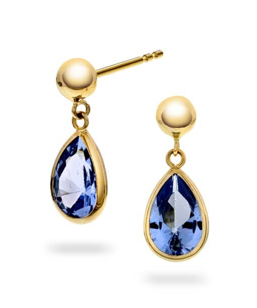 Gullørepynt med blå sten