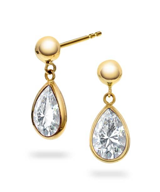 Gullørepynt med Zirkonia