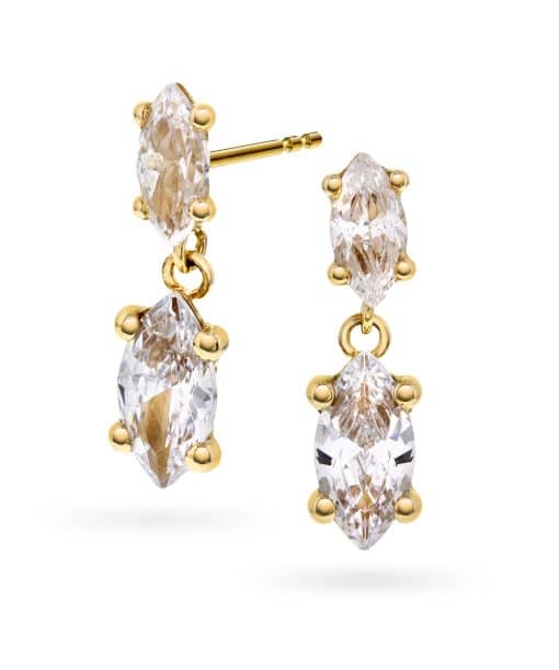 Gullørepynt med heng, Zirkonia