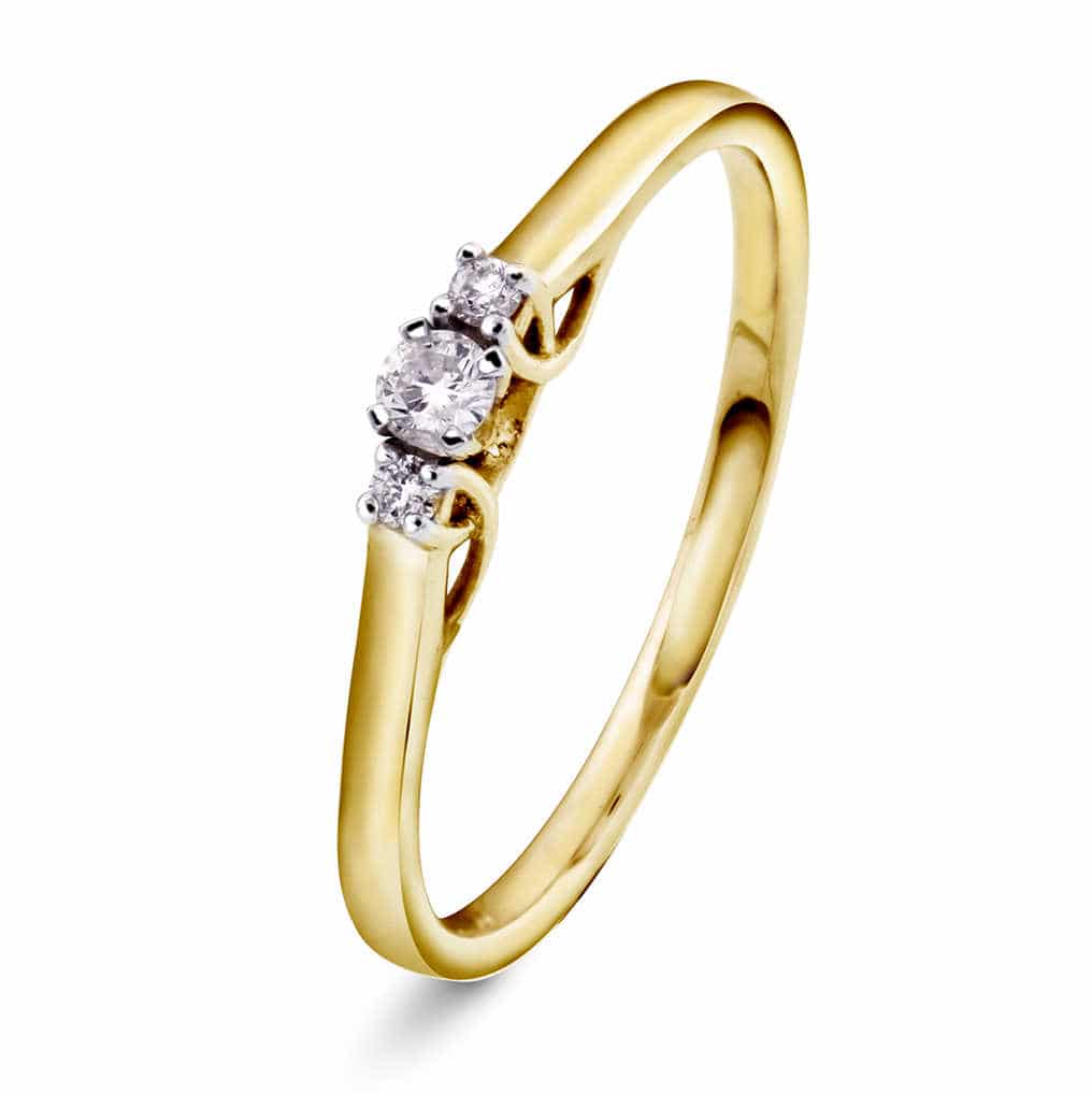 Emma Ring I Gult Gull med Diamanter 0.08ct