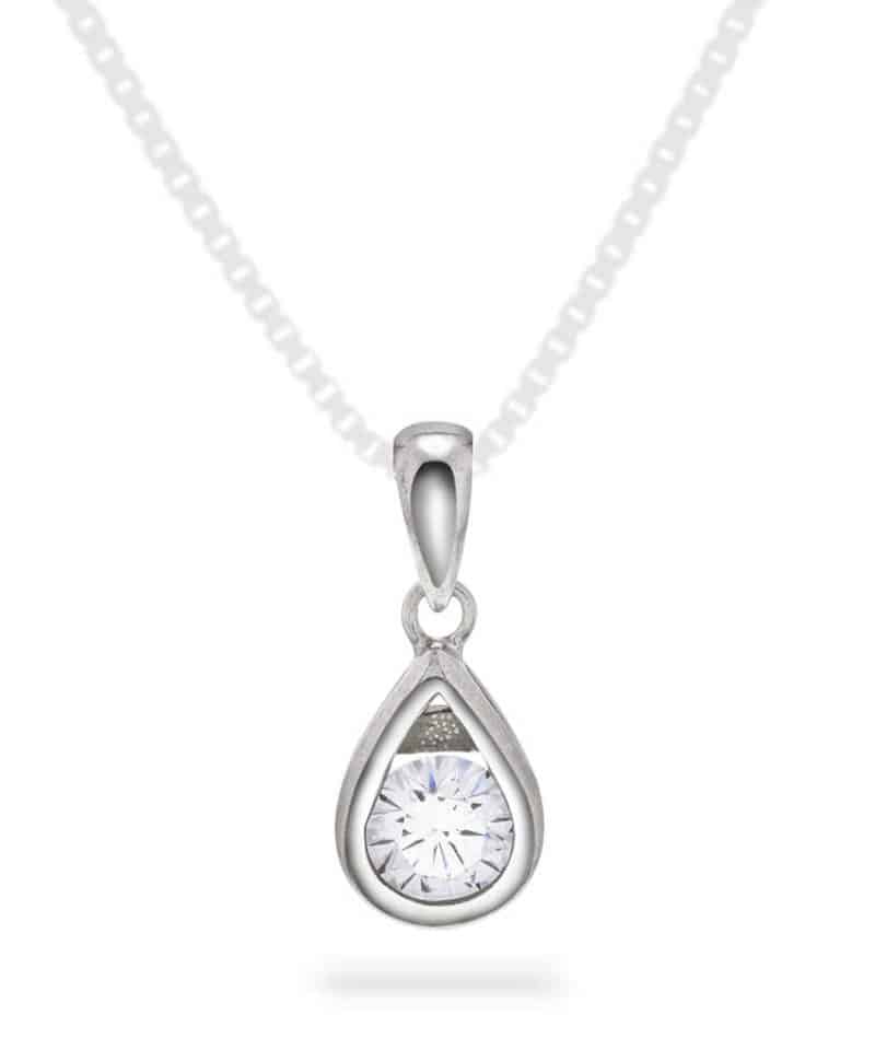 Anheng i sølv med zirkonia