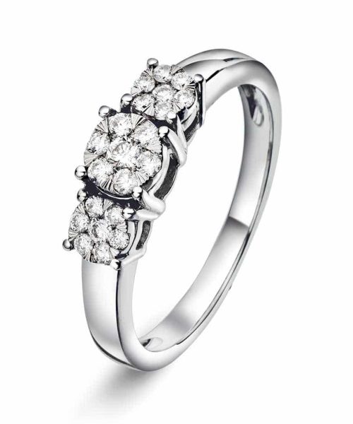 Ring i Hvittgull med Diamanter 0.25ct