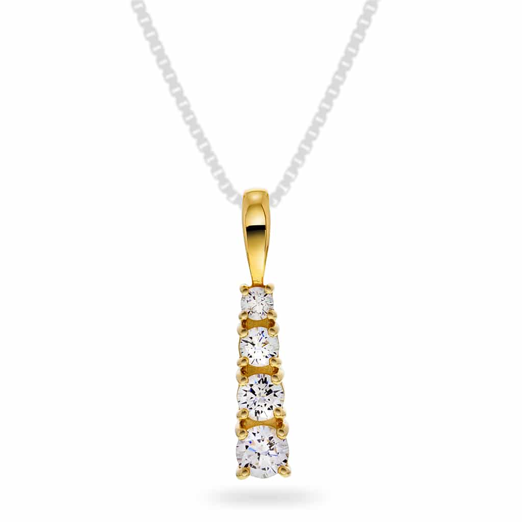 Pan Jewelry - Anheng i gull med zirkonia - 59041