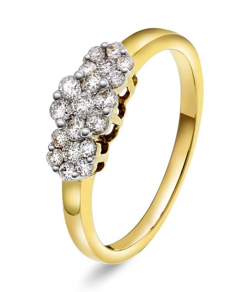 Ring i gull med diamanter 0,40 ct