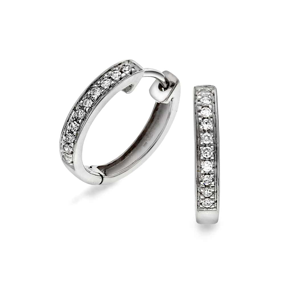 Øreringer i gull med diamanter 0,10ct
