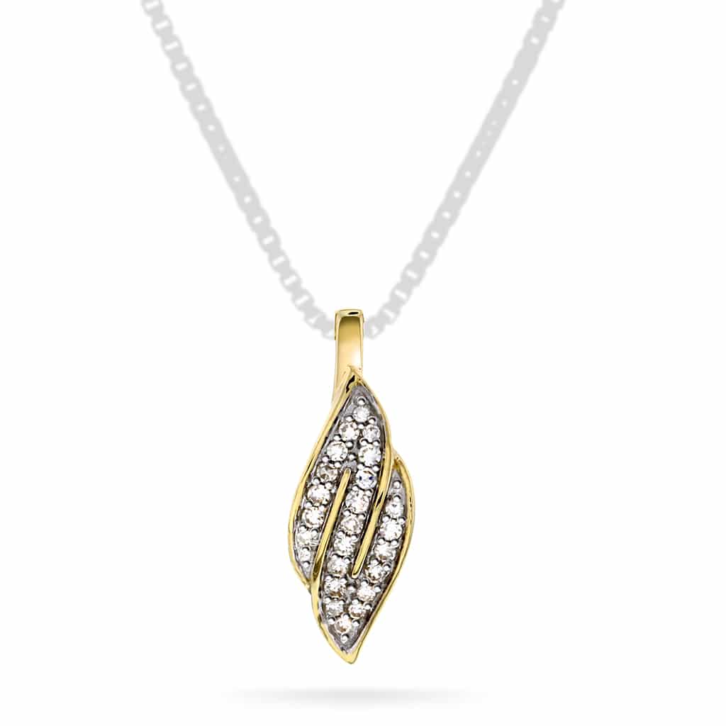 Anheng i gull med diamanter 0,10 ct WP