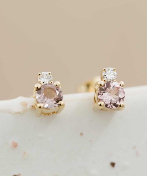 Øredobber i gull med diamanter 0,08ct - Bilde 2