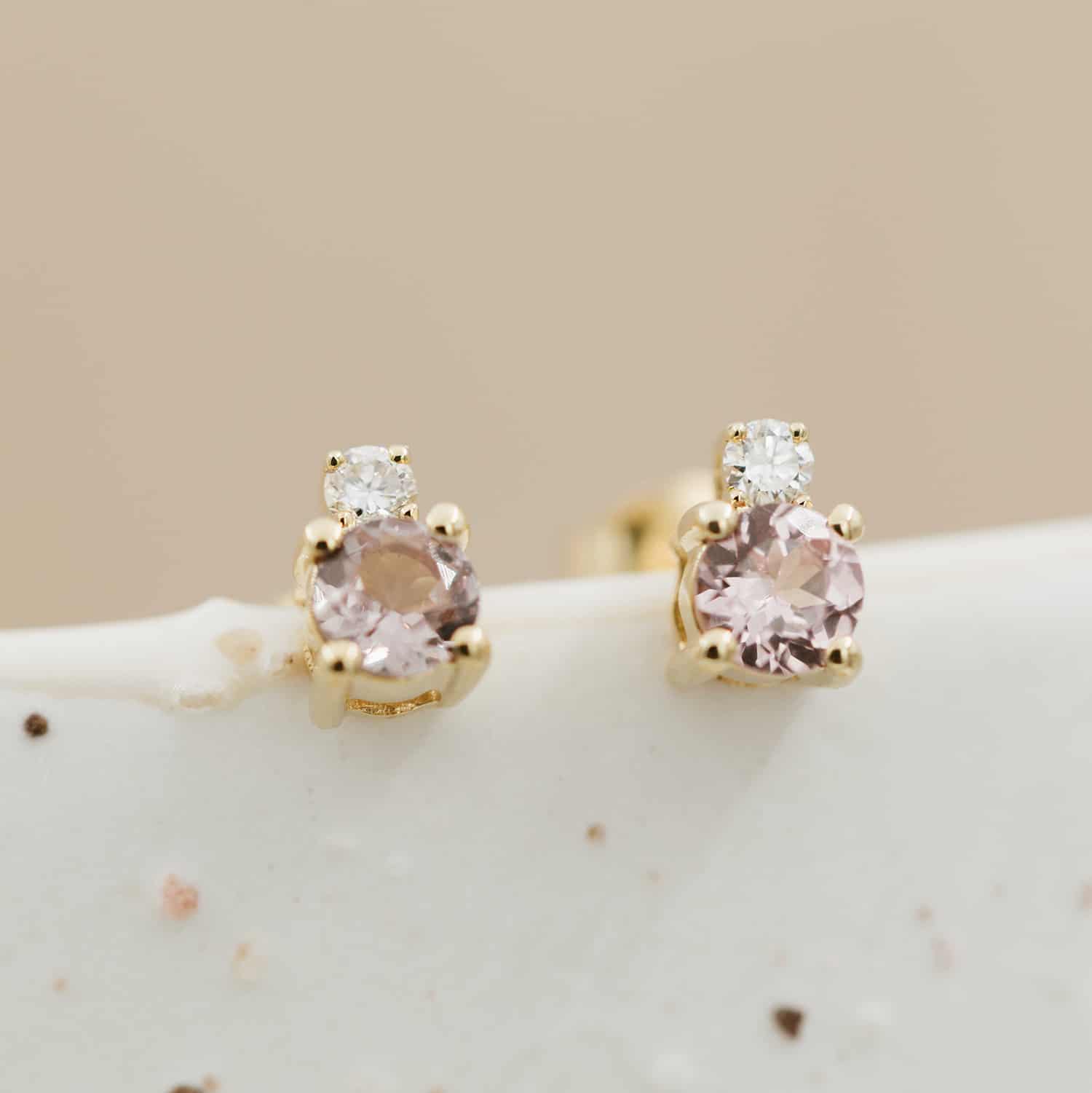Øredobber i gull med diamanter 0,08ct - Bilde 2