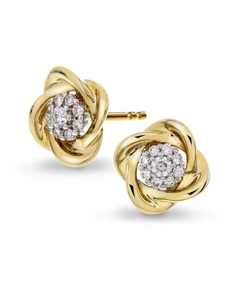 Øredobber i gull med diamanter 0,25 ct