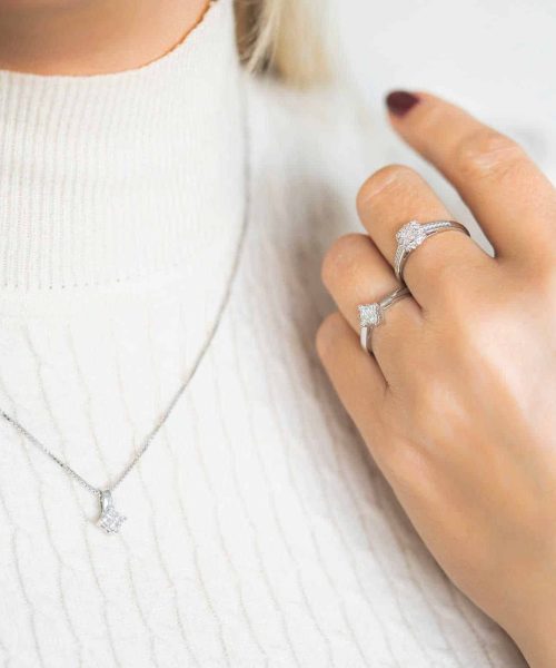 Ring i hvitt gull med diamanter 0,20 ct WP - Bilde 2