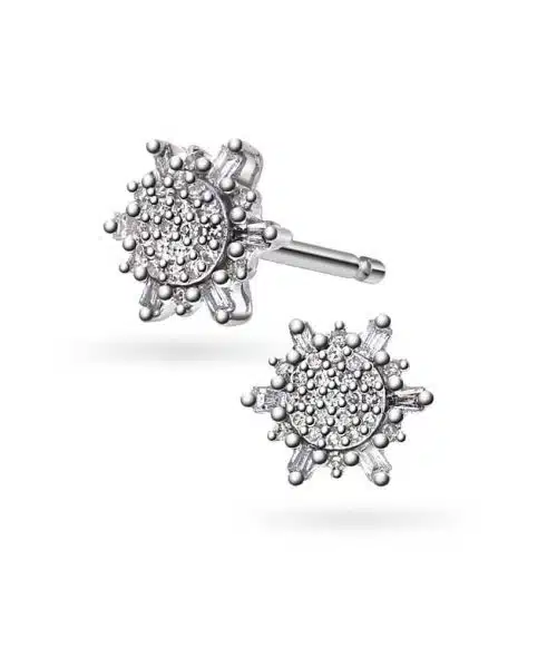 Øredobber i gull med diamanter 0,13 ct w