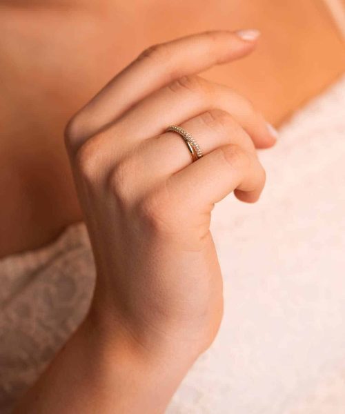 Ring i gull med zirkonia - Bilde 2
