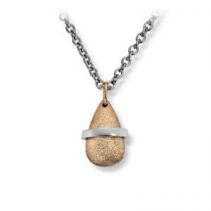 Van Bergen Anheng i gult gull med hvitt gull bånd