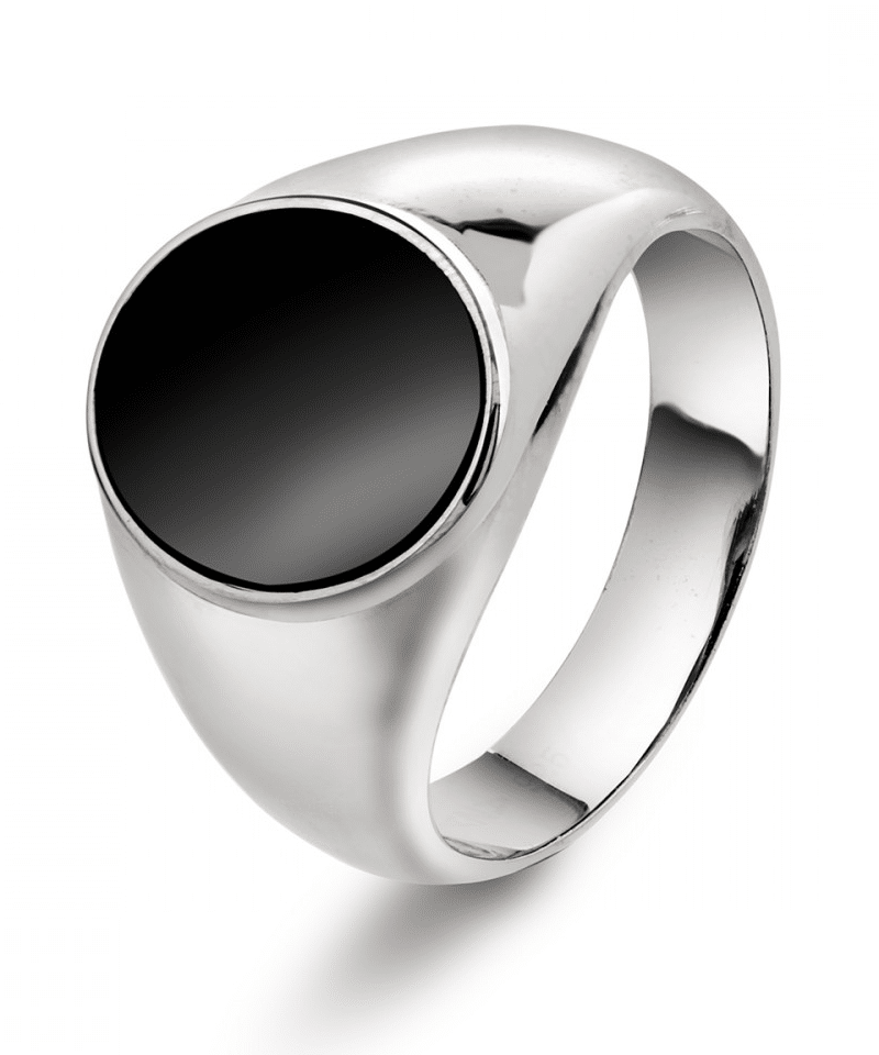 Ring sølv onyx