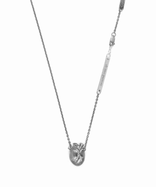 Black Anatomic Heart Necklace, 925 Silver, ca. 45 cm - Bjørg