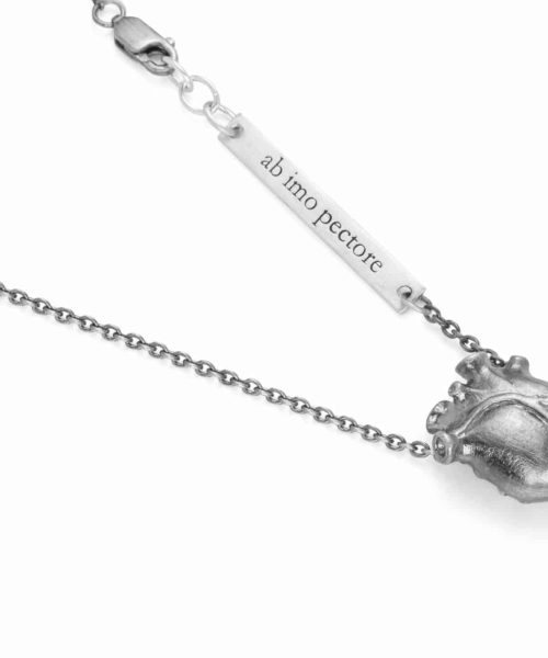 Black Anatomic Heart Necklace, 925 Silver, ca. 45 cm - Bjørg - Bilde 2