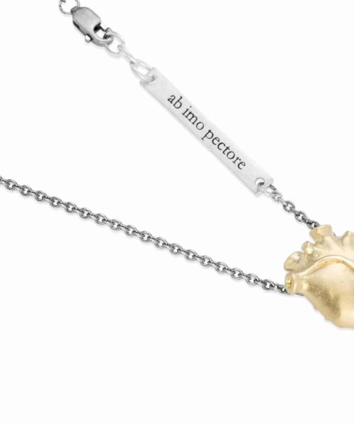 Gold Anatomic Heart Necklace, 925 Silver, ca. 45 cm - Bjørg - Bilde 2