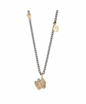 Van Bergen - Butterfly anheng i gult gull med diamanter