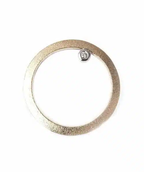 Van Bergen - Circle lås tosidig gult og hvitt gull med diamant