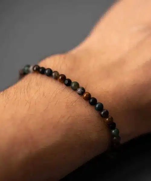 Armbånd i stål med grønn perlemix - Bilde 4
