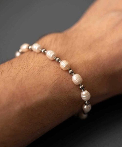 Armbånd i stål med ferskvannsperler - Bilde 4