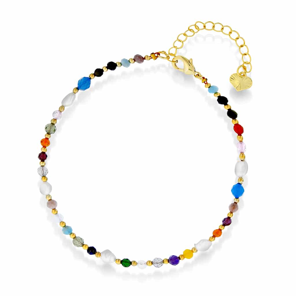 Pan Jewelry - Armbånd i Sølv m/ Fargede Stener