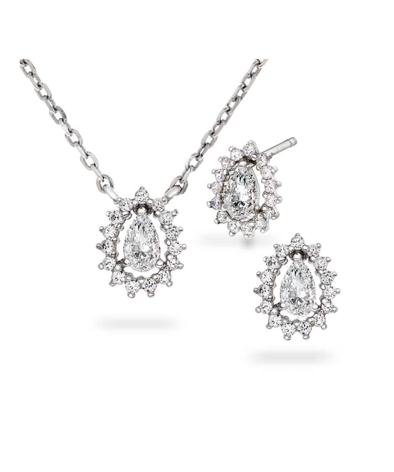 Pan Jewelry - Smykkesett i sølv med zirkonia - 990606