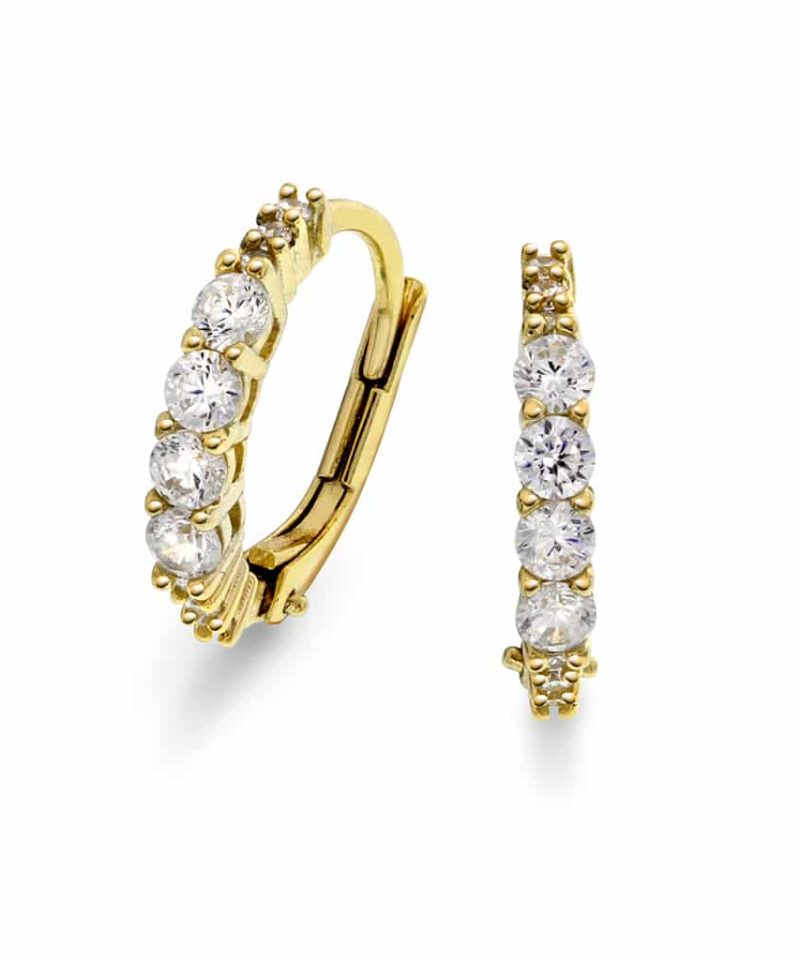 Øreringeri sølv med zirkonia