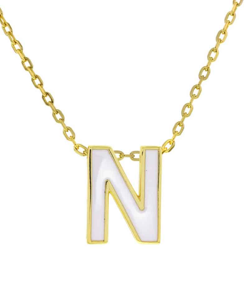 Smykke i sølv bokstav N