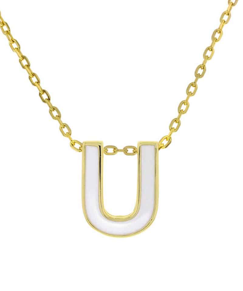 Smykke i sølv bokstav U