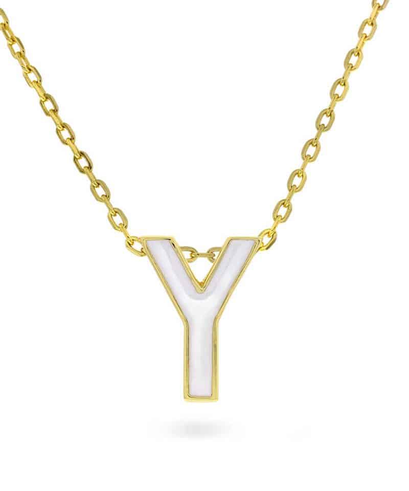 Smykke i sølv bokstav Y