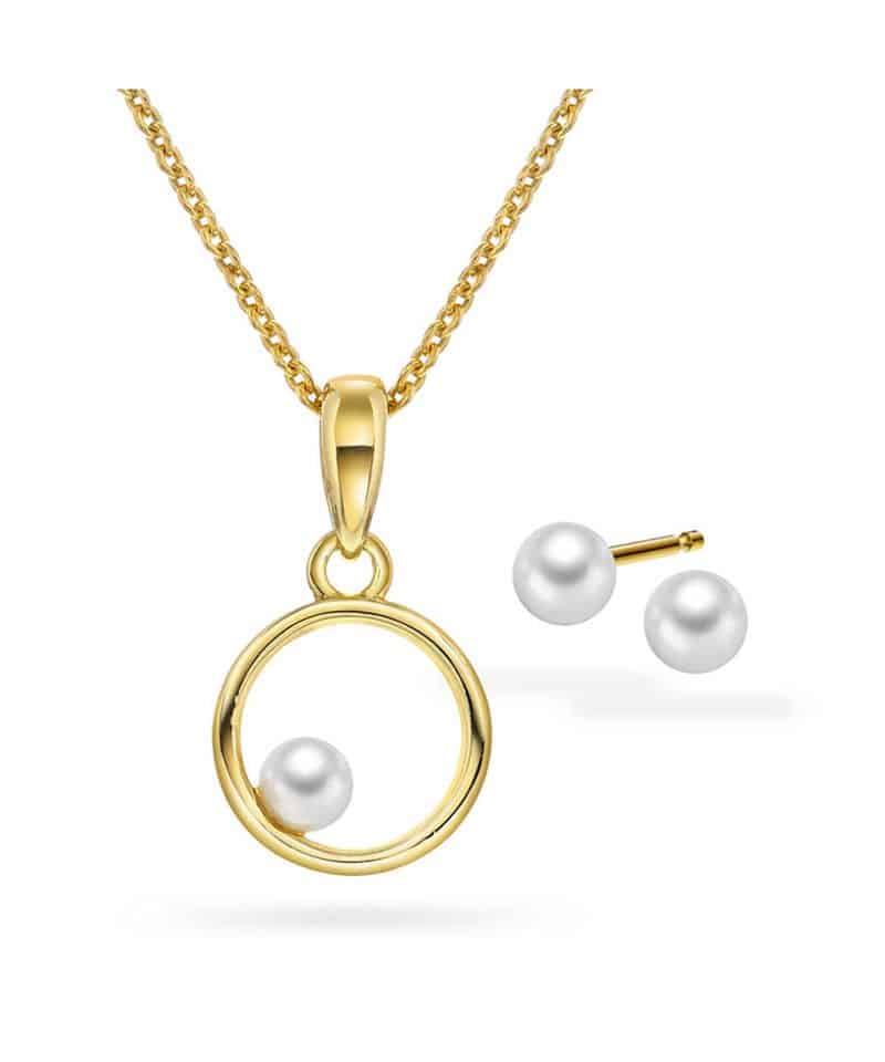 Smykke og øredobber i 925 forgylt sølv p