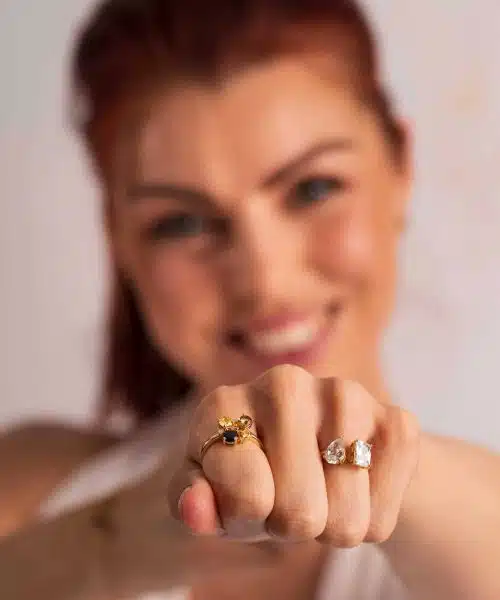 GLAM ring med  med gylne stener - Bilde 2