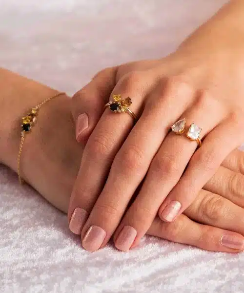 GLAM ring med  med gylne stener - Bilde 3