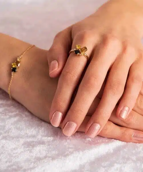 GLAM ring med  med gylne stener - Bilde 4