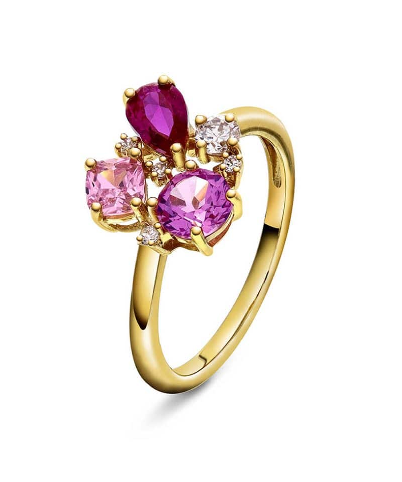 GLAM ring med rosa toner