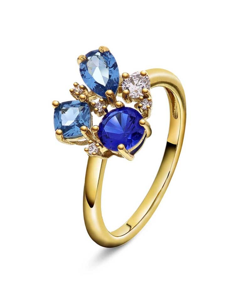 GLAM ring med blåtoner