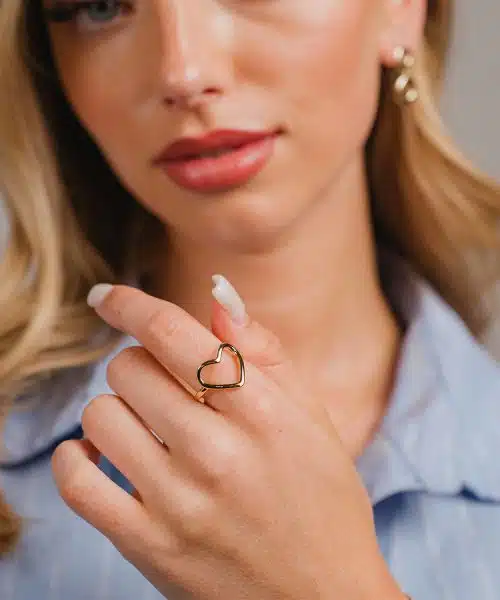 Pan Jewelry - Vibe hjertering i forgylt sølv - Bilde 2