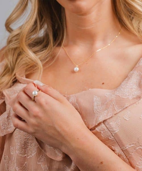 Pan Jewelry - Grace ring i 925 forgylt sølv med ferskvannsperle - Bilde 2