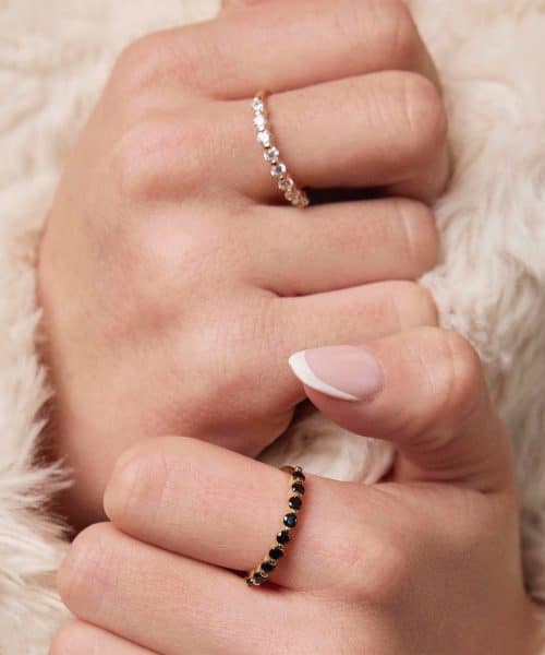 Pan Jewelry - Starlight ring i 925 forgylt sølv med sort zirkonia - Bilde 2