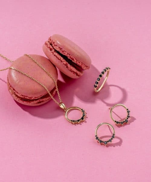 Pan Jewelry - Starlight ring i 925 forgylt sølv med sort zirkonia - Bilde 4