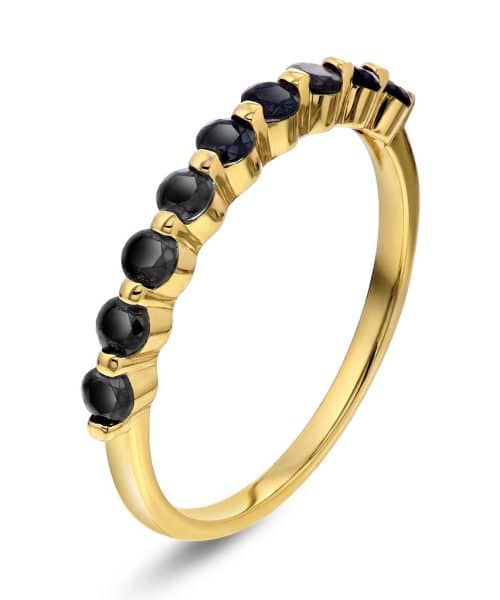 Pan Jewelry - Starlight ring i 925 forgylt sølv med sort zirkonia