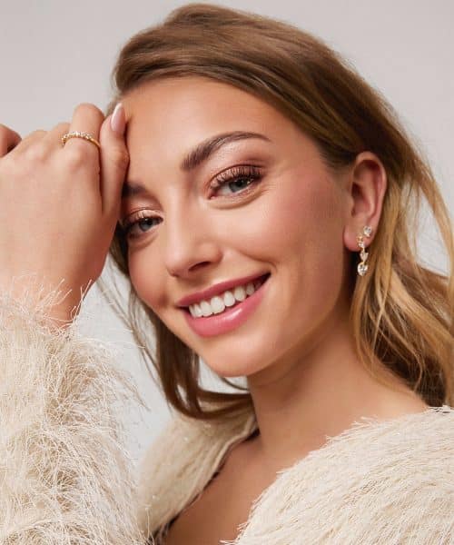 Pan Jewelry - Glitz hearts øredobber i forgylt sølv - Bilde 3